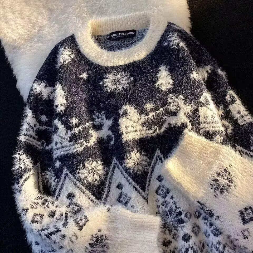 Women's New Year Red Christmas Sweater 2025: Round Neck, Loose, Thick, Autumn/Winter Style