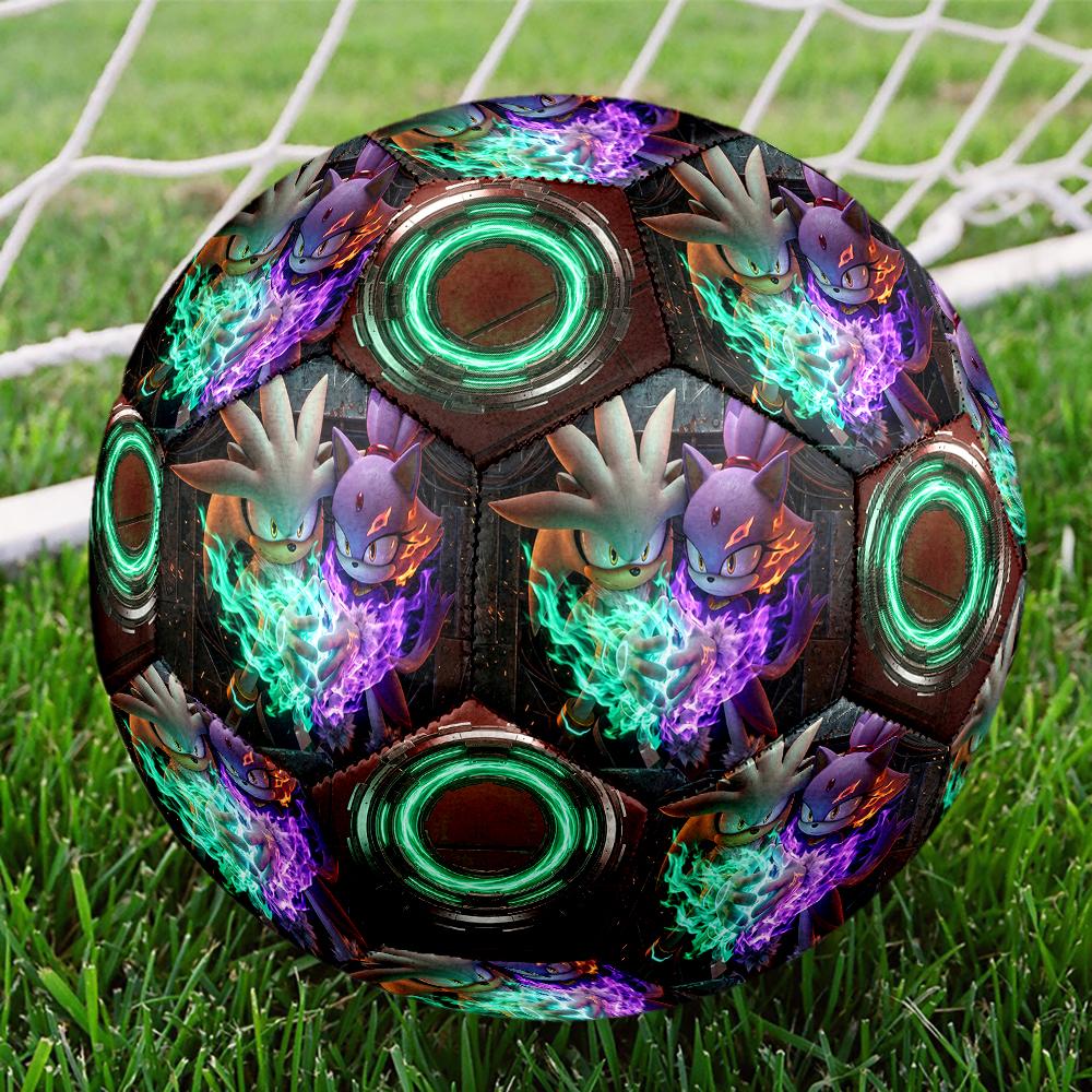 1pc Sonic the Hedgehog Football Soccer Ball Size 5 Indoor Soccer Ball Fashion Colorful Backyard Game -Great For Sports Fans Gift HE42