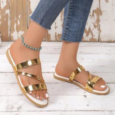 Fashion Large Size Shoes Female 2024 Modern Women's Slippers Hot Sale Daily Slippers Women Round Toe Low Heel Outdoor Women's Sandals