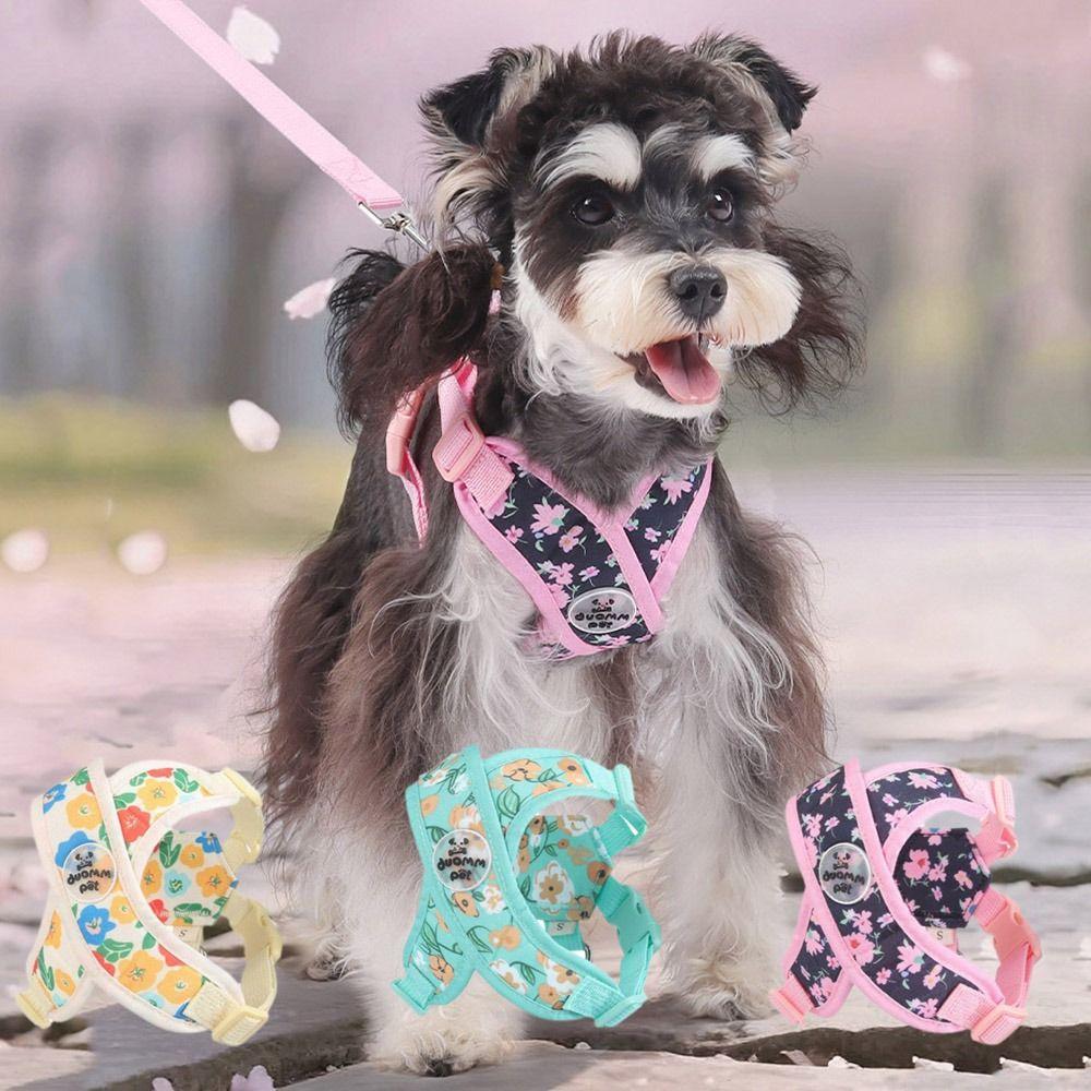 Verstellbares X-förmiges Hundegeschirr Weste Ausbruchsicher Atmungsaktiv Welpe Katze Brustgurte mit Gurt Leichte Welpenführleine