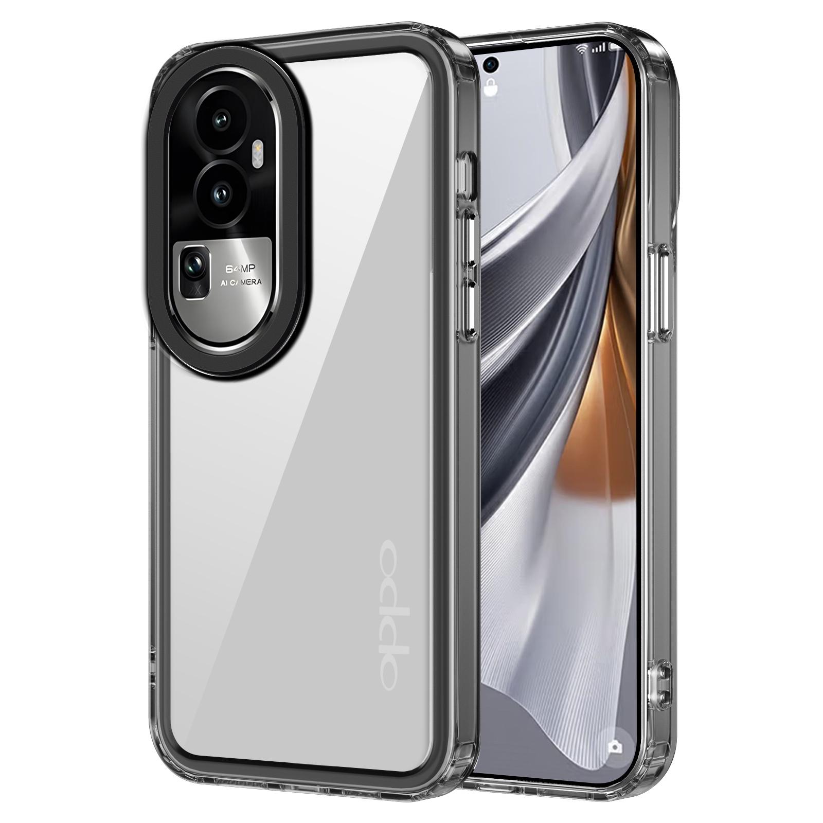 

Для Оппо Рено11 Про 5G (Глобальный) Противоударные чехлы PC+TPU Прозрачная накладка для телефона Transparent Black