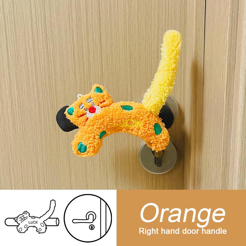 

1 шт. чехол для дверной ручки с изображением кошки, защитный чехол для дверной ручки с рисунком, милый, установленный на правой стороне двери