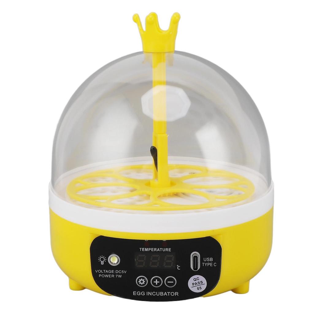 Mini Egg Incubator for Home Automatic Temperature Humidity Control 4 Eggs Candler Poultry Hatching Machine for Chickens Ducks Pigeons Auto Turning