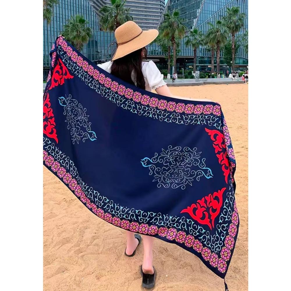 Chaka Salt Lake Great Northwest Tourism Ethnic Style Scarf Silk Scarf Women'S Summer Seaside Beach Shawl Sunscreen Thin