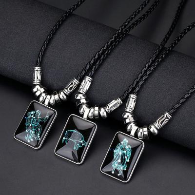 Collana da uomo con 12 zodiaci, design astrologico, costellazione, ciondolo, galassia