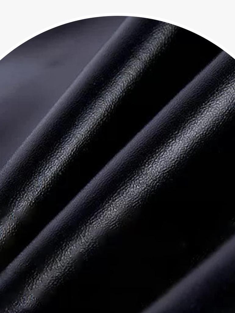 PU Soft Leather Waterproof Kitchen Apron, Oil-Proof, Wash-Free, Unisex Strap Waistband for Cooking and Catering.