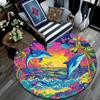 Dolphins Sunset Round Area Rug,Carpet Rug for Living Room Bedroom Sofa Playroom Decor,Non-slip Floor Mat