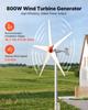 Générateur d'Éolienne 800W 12V, Kit d'Éolienne à 5 Pales avec Contrôleur MPPT, Générateur d'Énergie Éolienne AC Permanent 3 Phases à Haute Efficacité pour Camping-Cars,