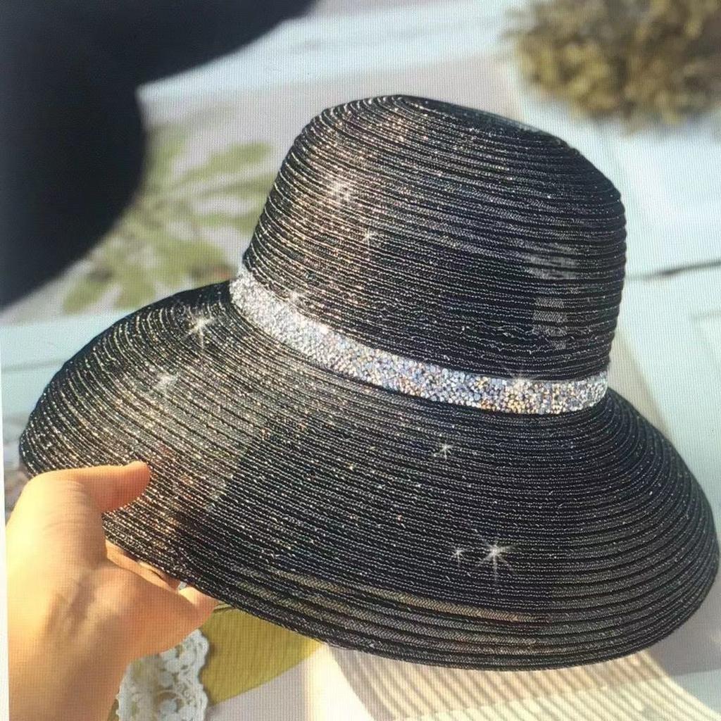 Hut Damen Frühling und Sommer Sonnenschutz Atmungsaktiv Retro Sonnenhut Damen Modischer Hut Vielseitiger Reise-Shopping-Strandhut