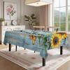 Rustic Sunflower Butterfly Rectangle Table Cloth for Table Decor Wedding Party Reusable Washable Tablecloth for Dining Room