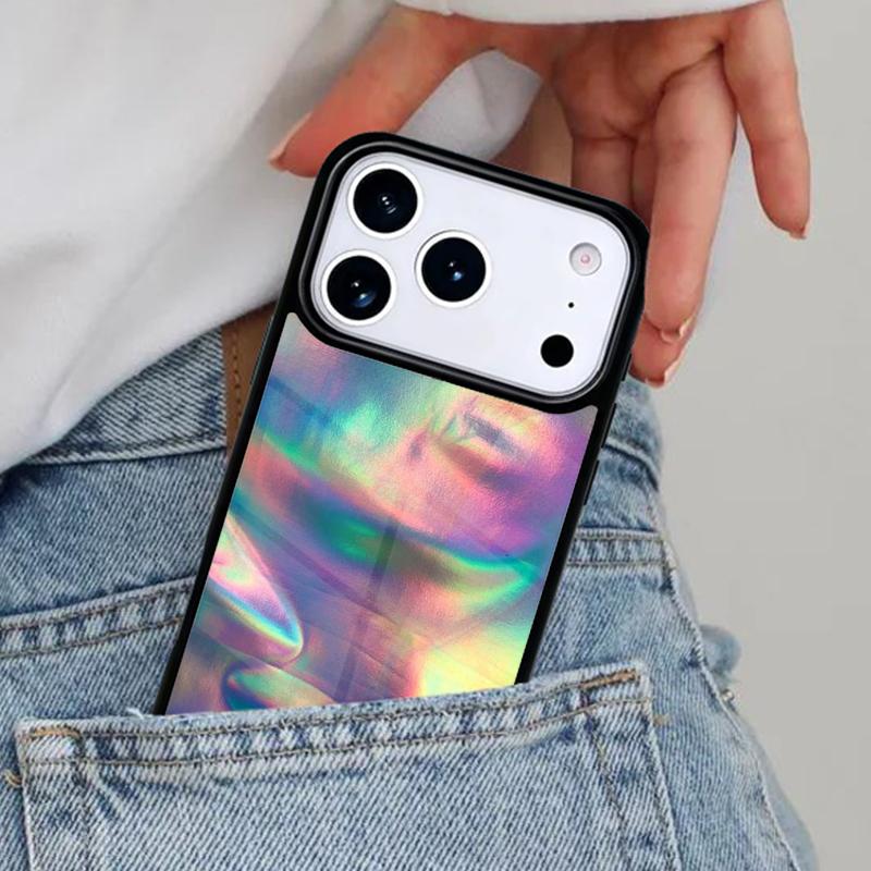 Holographic Iridescent Phone Case for iPhone 16e 15 14 13 12 17 Pro Max Plus Air 17pro Cover Coque