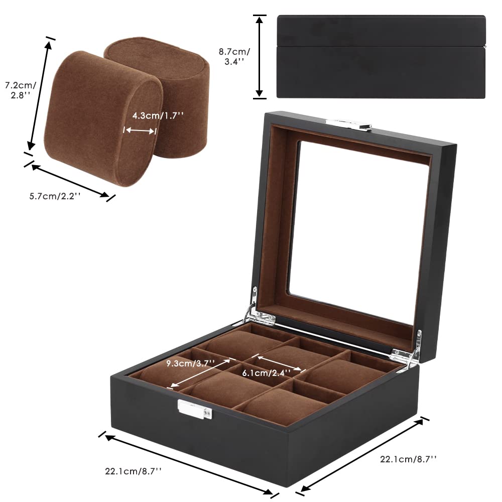 Baskiss Holzuhren-Aufbewahrungssammlung Uhren Luxus-Uhren-Ausstellungsvitrine, Box, Etui, Kasten, (6 Uhren)