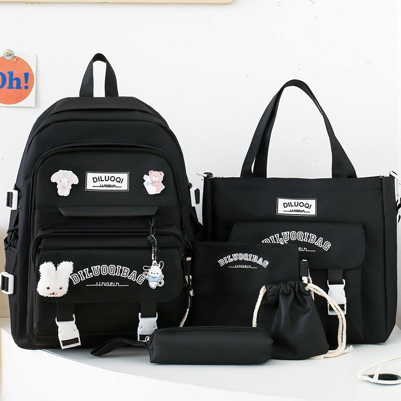 Children's Schoolbags  Elementary School Girls  Junior High School Students  Five Piece School Backpacks