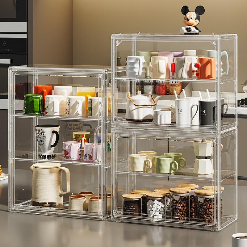 Transparante Acryl Make-up Organizer Stofdichte Opbergdoos Parfum Huidverzorging Vitrine Blind Box Figuur Organizer Plank