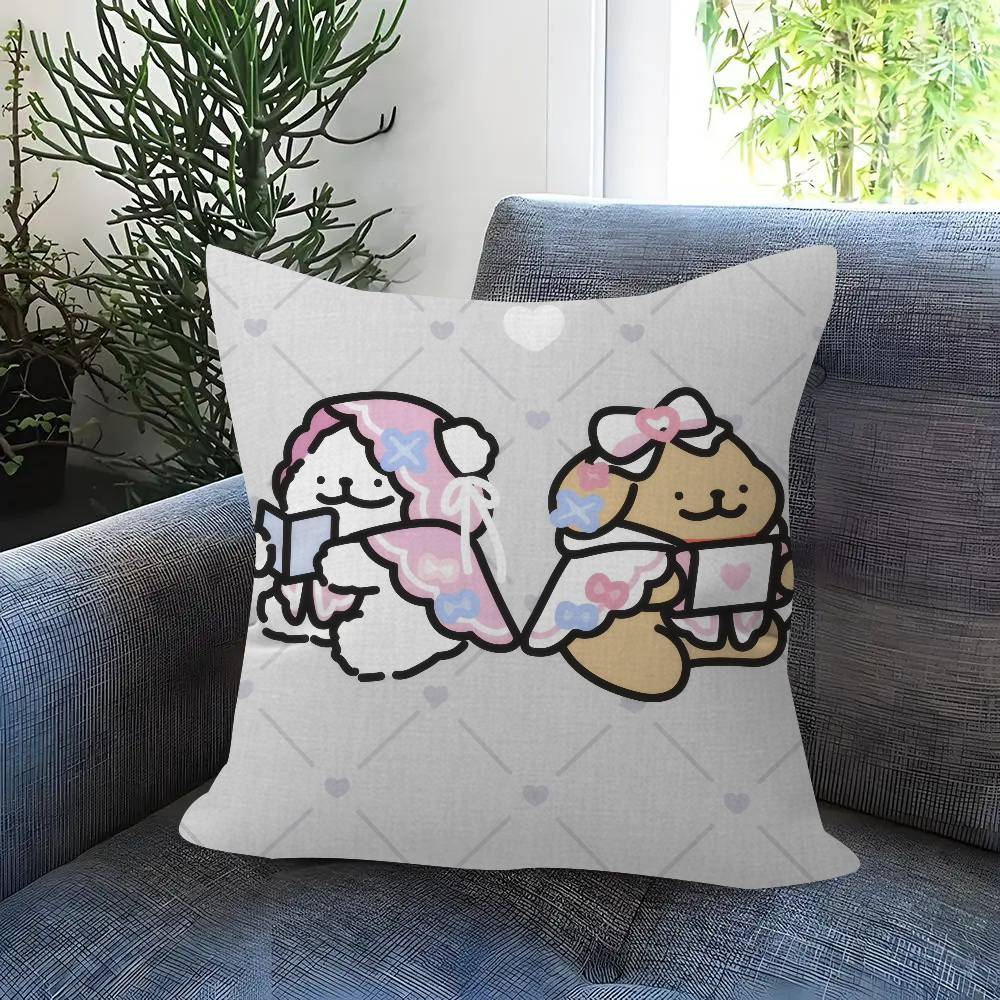Cartoon Line Dog Pillow Gift Home Office Decoration Bedroom Sofa Car Cushion Cover Case 45X45