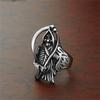 Santa Muerte Mexikanischer Sensenmann Unsere Liebe Frau vom Heiligen Tod Edelstahlring für Männer Punk Schmuck