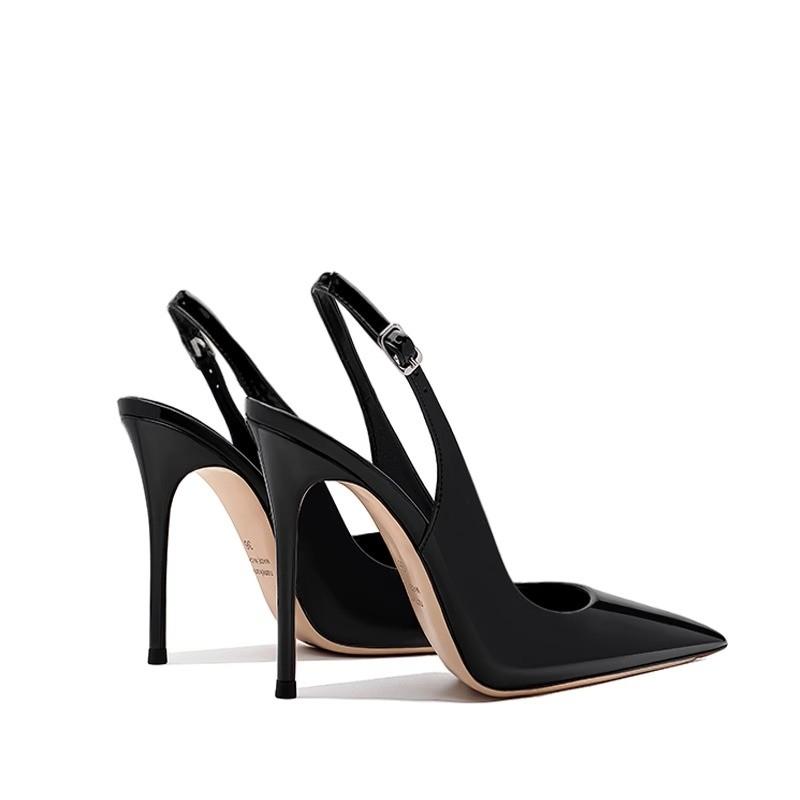 Moda Nuovo Stile Sandali Sexy da Donna con Punta e Eleganti Cinturini in Vernice Scarpe da Donna alla Moda da Festa