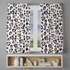 Set Of 2 Heart Leopard Print Curtains Polyester Fabric Suitable Bedroom Living Room Decoration Curtain Machine Washable Ideal For