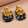 Geometric Oval Flower Earrings Palace Style High-end Elegant Earrings for Women