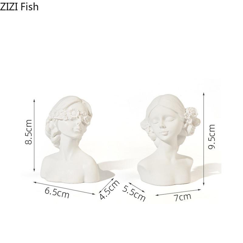 Rosenmädchen-Skulptur, Mini-Harz, Kunsthandwerk, Figur, Skulptur, Wohnzimmer, TV-Schrank, Dekoration, Kunst, moderne Wohndekoration, Zubehör