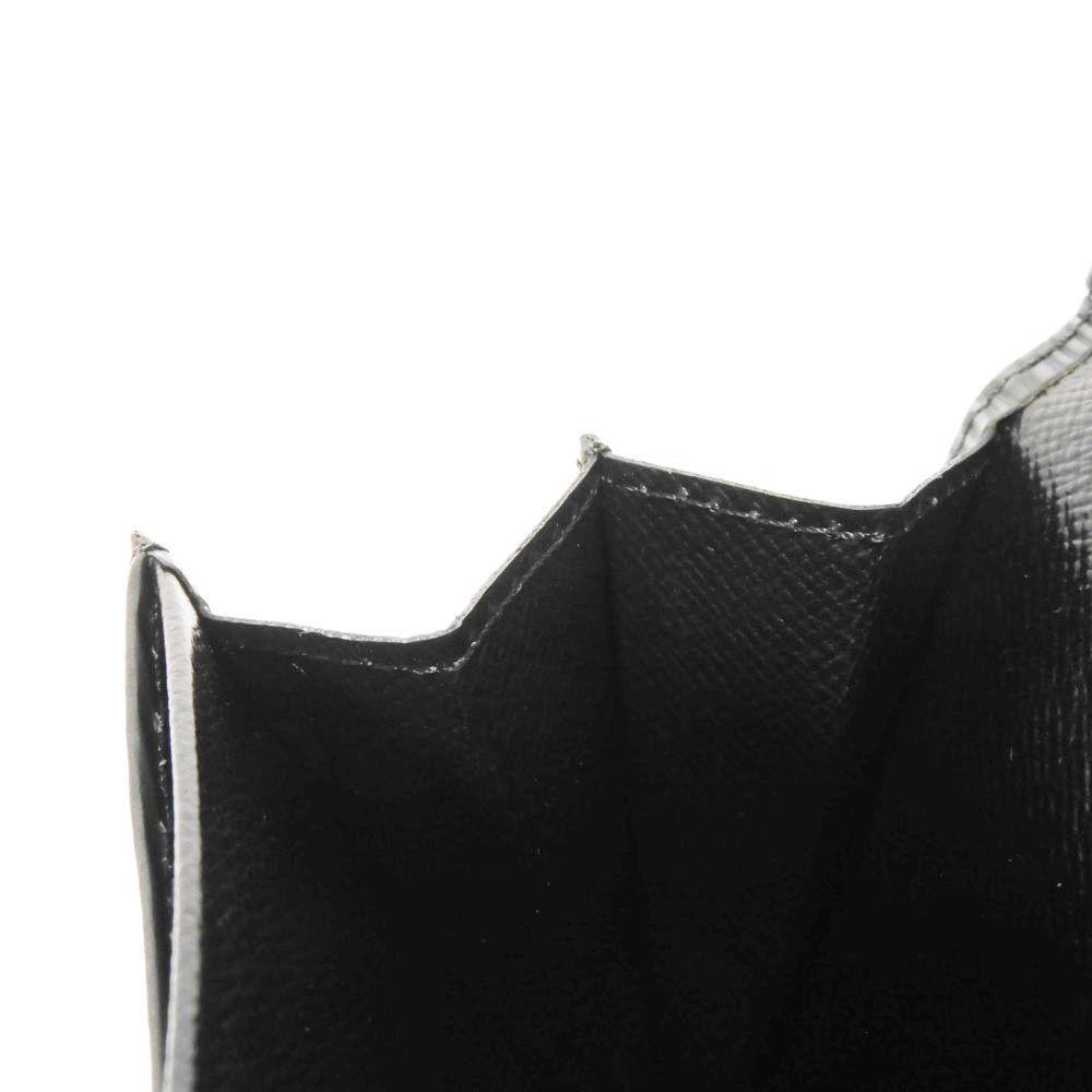 Used LV Logo Embossed Black Card Case with Gusset, Bifold, Epi Noir, 12564 Porte Monnaie Simple M63412 7943, Unisex