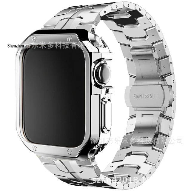 Iron Man Edelstahl-Rüstungsgehäuse mit TPU-Armband für Apple Watch