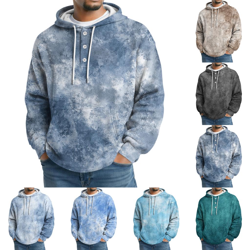 Pánská pletená mikina s kapucí, ležérní mikina s dlouhým rukávem