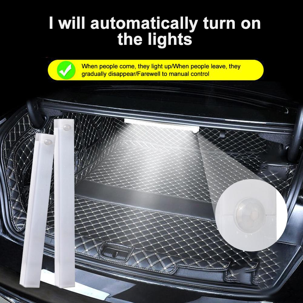 LED Night Light 10/20/30/50CM Motion Sensor USB Rechargeable Ultrathin Wireless Wardrobe Kitchen Cabinet Night Light