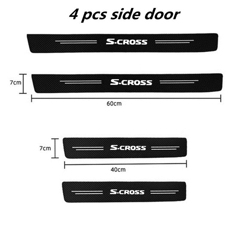 60X7CM Carbon Fiber Car Door Threshold Protective Sticker For Suzuki SX4 S-Cross S Cross 2014-2018 2019 2020 Accessories