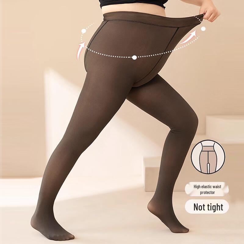 Lingsha Damen Plus Size Thermische durchsichtige Strumpfhose