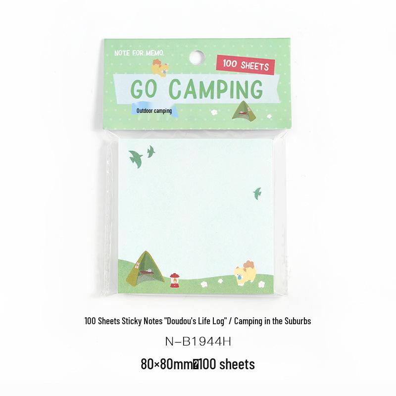 100-Sheet Sticky Notes - Doudou Life: Korean Style Diary Planner for Student Reminders & Messages