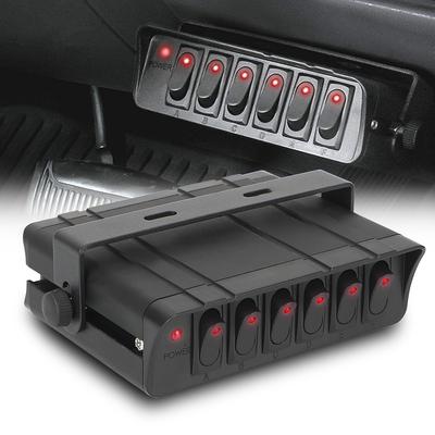 Per auto, veicoli, roulotte, 12-24V 20A, scatola interruttori a bilanciere a 6 gruppi con pannello interruttori indicatore luminoso a LED