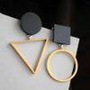 Pendientes de Clip Geométricos Triangulares de Moda de Personalidad Coreana Sin Perforación Retro Borla Larga Pendientes de Clip para Mujer Joyería