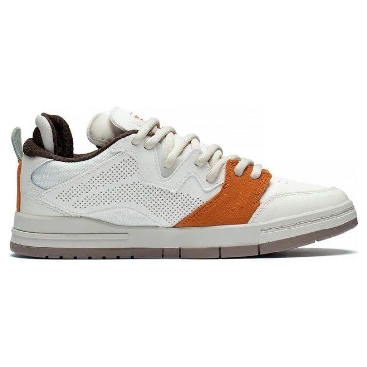 Li Ning Wave PRO Abrasion Resistant Breathable Low Top Skateboard Shoes Men's White Orange AECT015-1