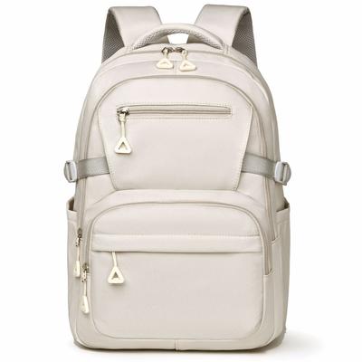 Versatile Solid Color New Style Unisex Daily Campus Large Capacity Travel Backpack Water-Resistant Fashionable Double Shoulder Bag