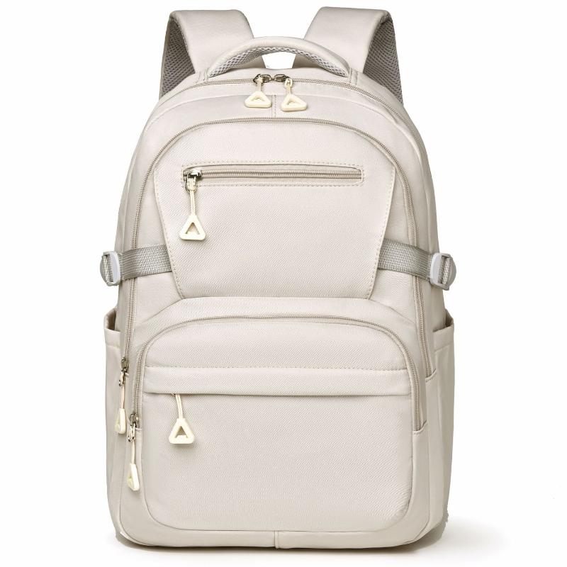 Versatile Solid Color New Style Unisex Daily Campus Large Capacity Travel Backpack Water-Resistant Fashionable Double Shoulder Bag
