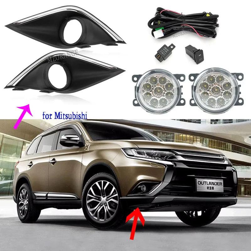 Fog Light LED for Mitsubishi Outlander 2016- Fog Light Headlight Halogen Fog Lamp Cover Grille Bezel Harness Switch Kit