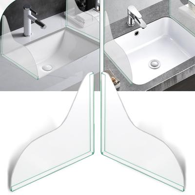 2 Stück Klare Acryl Duschwasserabweiser Selbstklebend Wasserdicht Badewannen Spritzschutz Einfache Montage Waschbecken Spüle Wasserstopp
