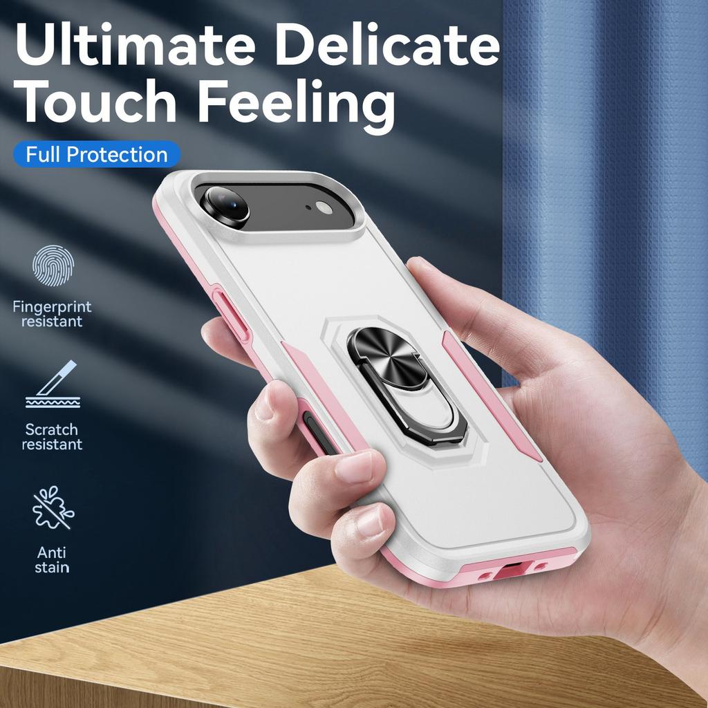 For iPhone Air Case Military Grade Ring Kickstand PC + TPU Phone Cover