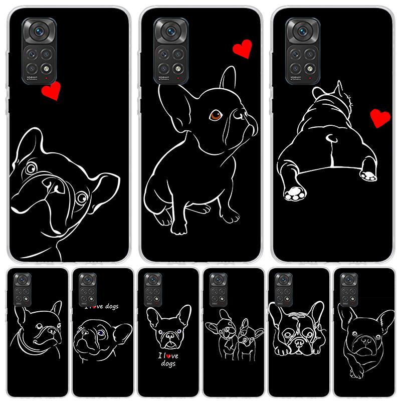 French Bulldog Black White Phone Case For Xiaomi Redmi Note 14 13 14S 12S 12 11S 11T 11E Pro Plus 10S 10 9S 9 Art Customized Coq
