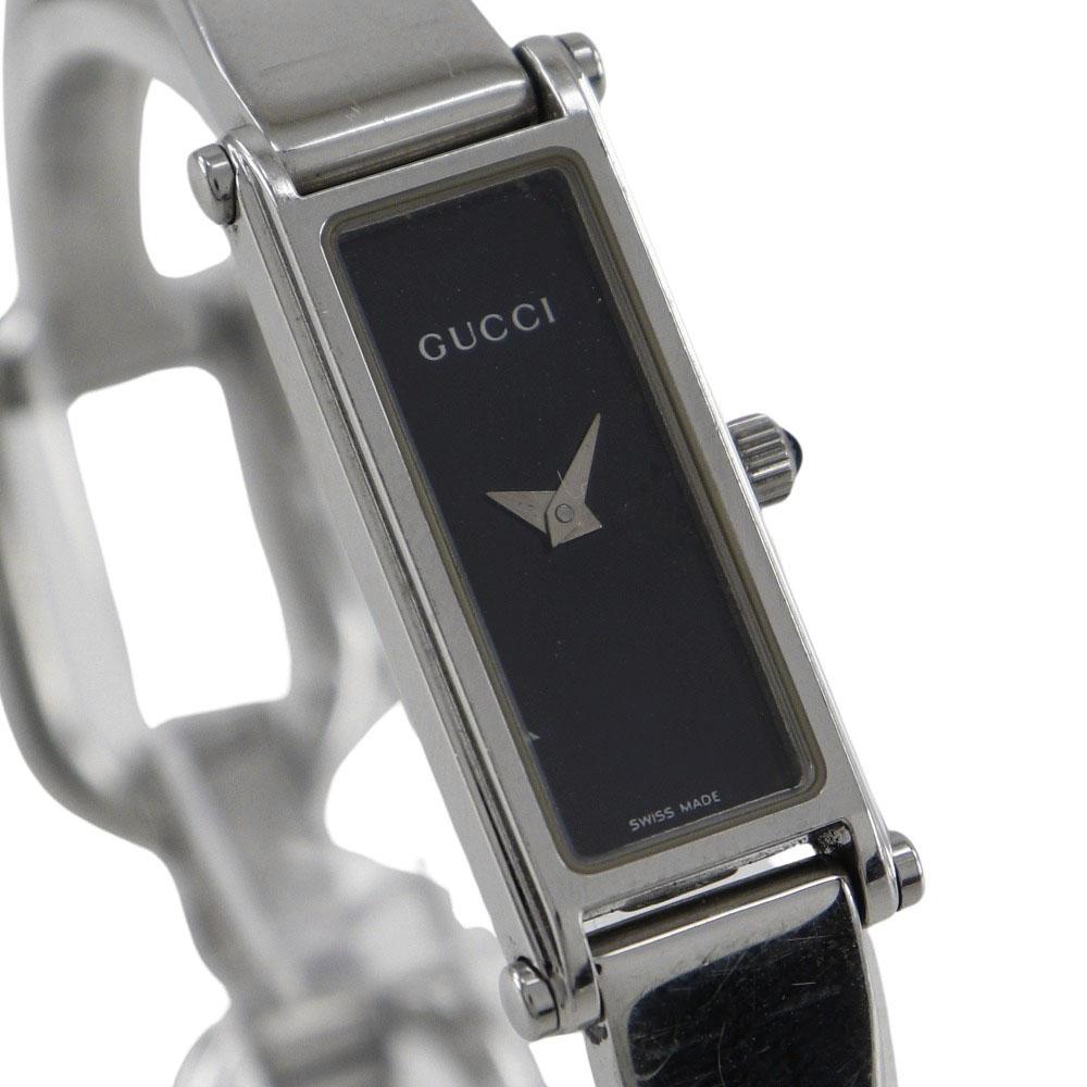 GUCCI Watches 1500L blackDial Stainless Steel Quartz Analog display Women Used