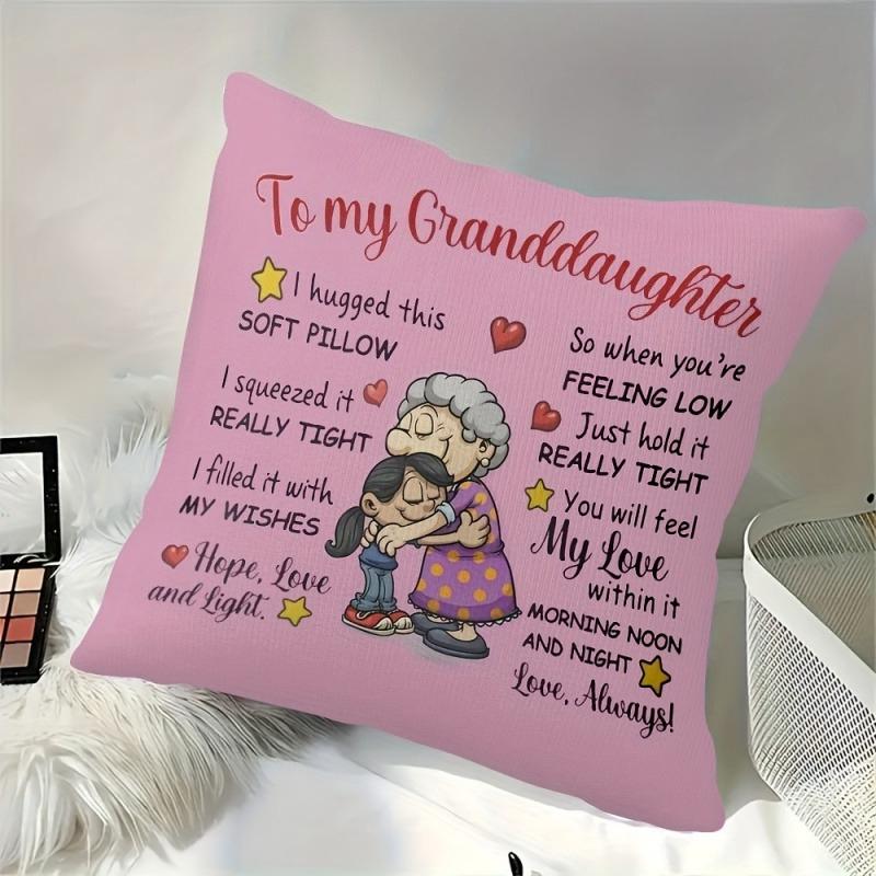 Gifts For Grandchildren With The Theme Of Love And Blessing, Double-Sided Square Pillowcase, Lovely Wind Pillowcase Without Core
