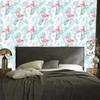 Flamingos and exotic leaves wallpaper in pastel 50x1000