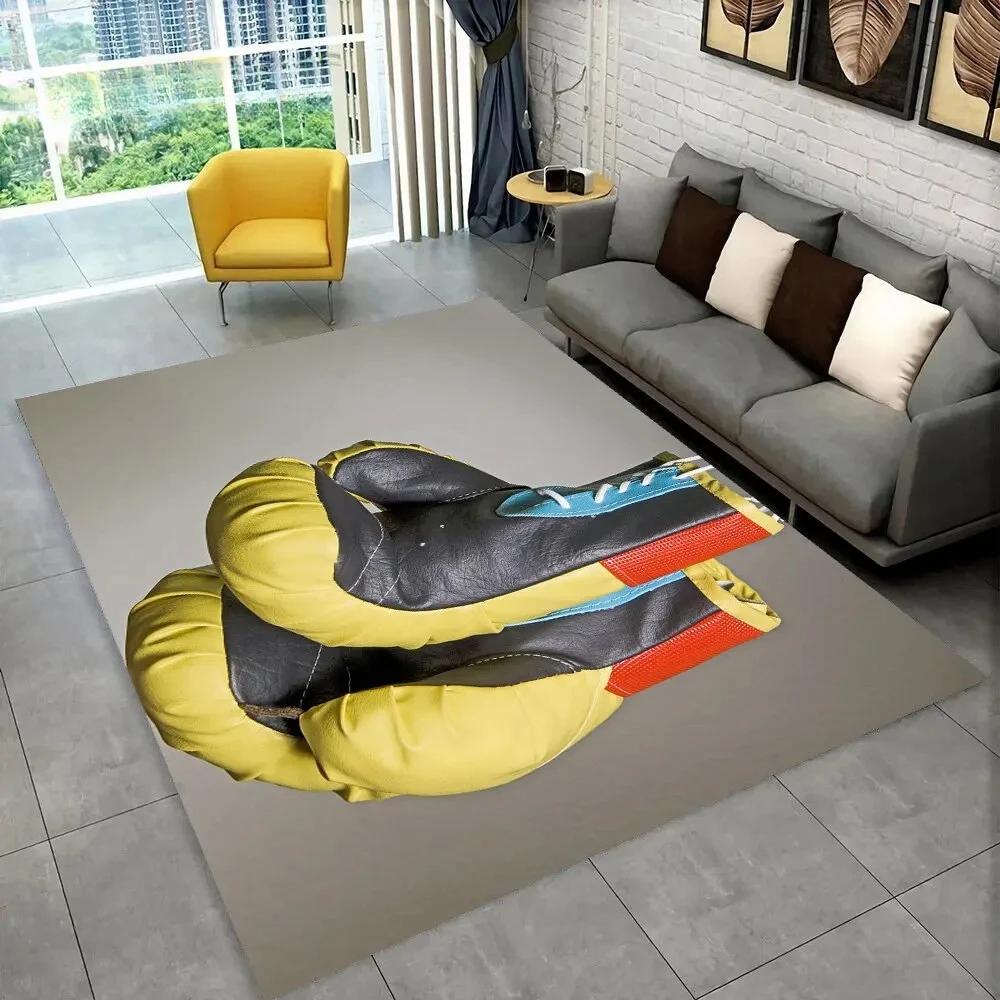 3D Boxing Gloves Boxer Fight Area Rug Large,Carpet Rug for Living Room Bedroom Sofa Doormat Decoration,Kids Non-slip Floor Mat
