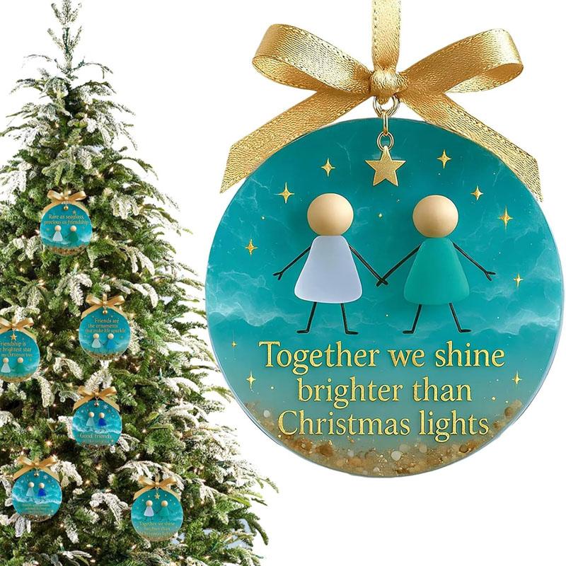 1/2Pcs Sea Glass Friendship Keepsake Decor, Sea Glass Friendship Hanging Ornaments for Tree Decorations, Timeless Friendships Gifts for Best Friends