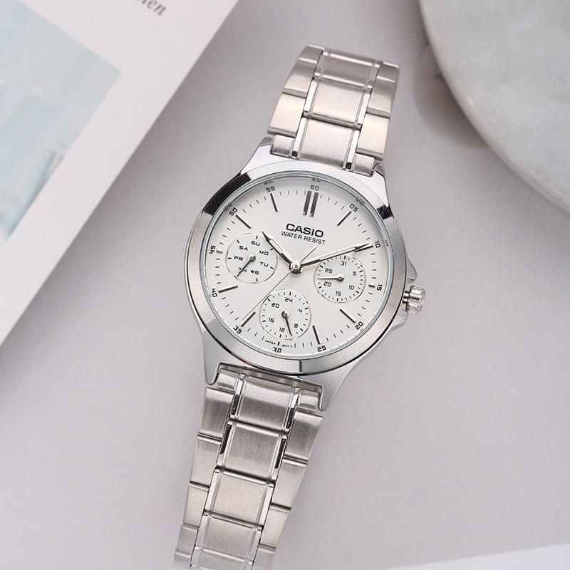 Casio Watch Series-LTP Fashionable Retro Versatile Three Needles Three Eyes Quartz Movement Stainless Steel Strap Japanese MTP-V300D-7A<P-V300D-7A