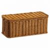 Woven Rattan Cable Management Box Decorative Power Strip Organizer with Cord Openings Enclosed