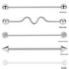 Industrielle Edelstahl-Barbell-Stecker - Horizontale Ohrstecker für Doppelpiercing