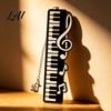 Unique Bookmark With Charm Piano Bookmark Stainless Steel Music Note Page Marker Musical Decorative Book Accessory for Lovers Black White