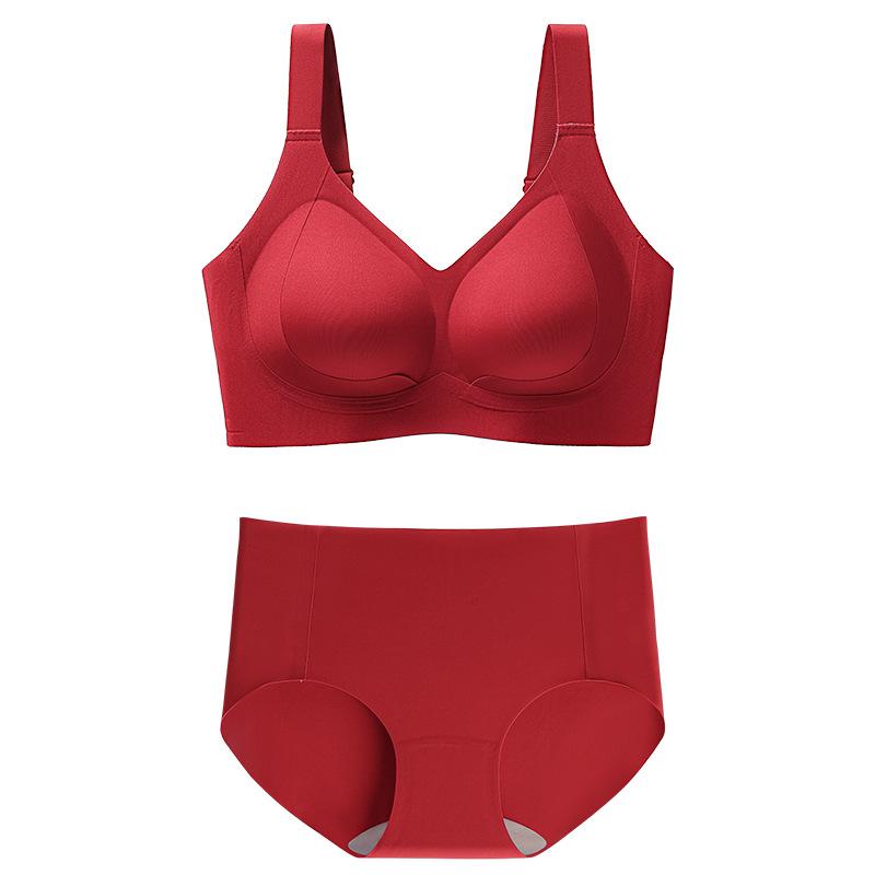 Natal Year Women's Bra Slim and Thin Lucky Red Underwear Set Small Breasts Show Big Breasts